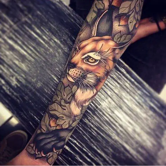 Lynx Tattoo Sleeve 2 Lynx Tattoo: Everything You Need To Know (30+ Cool Design Ideas)