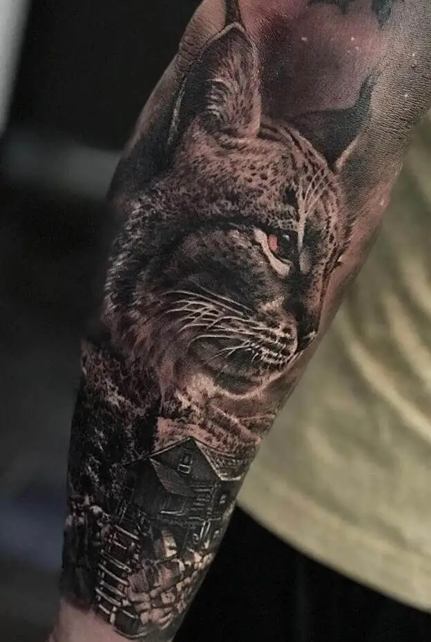 Lynx Tattoo Sleeve 3 Lynx Tattoo: Everything You Need To Know (30+ Cool Design Ideas)