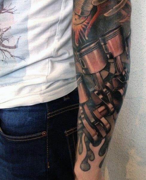 Mechanical Piston Tattoo 4 Piston Tattoo: Everything You Need To Know (30+ Cool Design Ideas)