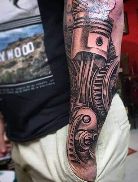 Mechanical Piston Tattoo 8 Piston Tattoo: Everything You Need To Know (30+ Cool Design Ideas)
