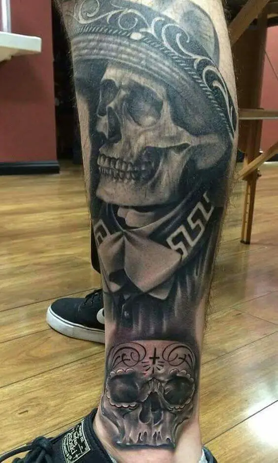 Mexican Skull Tattoo 2 61 Awesome Skull Tattoo Designs for Men and Women in 2022
