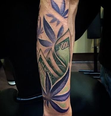 Money and Weed Tattoos 3 100+ Amazing Weed Tattoo Ideas That Will Get You High