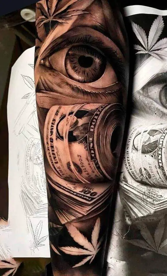 Money and Weed Tattoos 100+ Amazing Weed Tattoo Ideas That Will Get You High