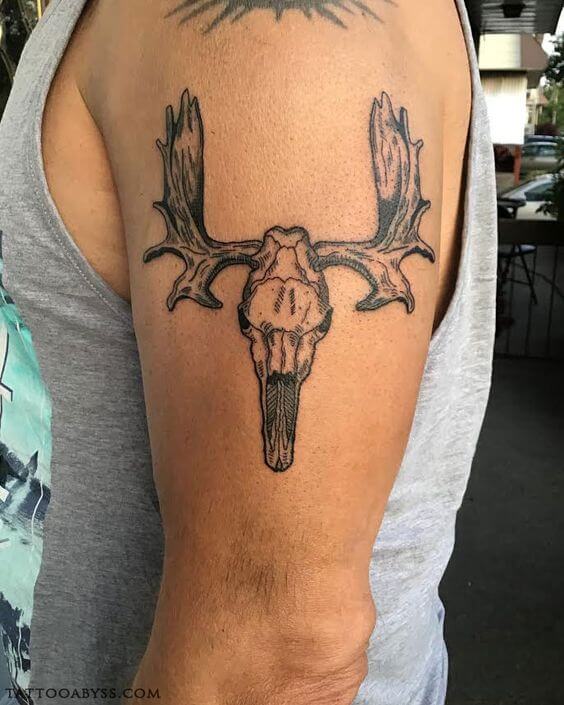Moose Skull Tattoo 61 Awesome Skull Tattoo Designs for Men and Women in 2022