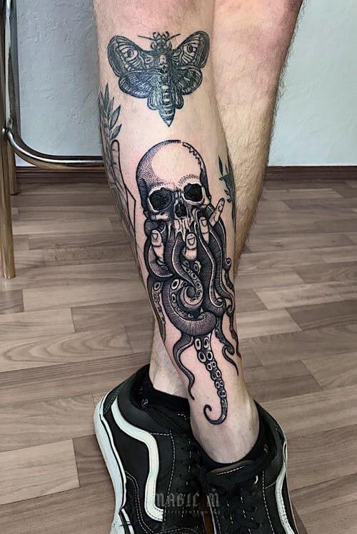 Octopus Skull Tattoo 2 61 Awesome Skull Tattoo Designs for Men and Women in 2022