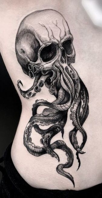 Octopus Skull Tattoo 61 Awesome Skull Tattoo Designs for Men and Women in 2022