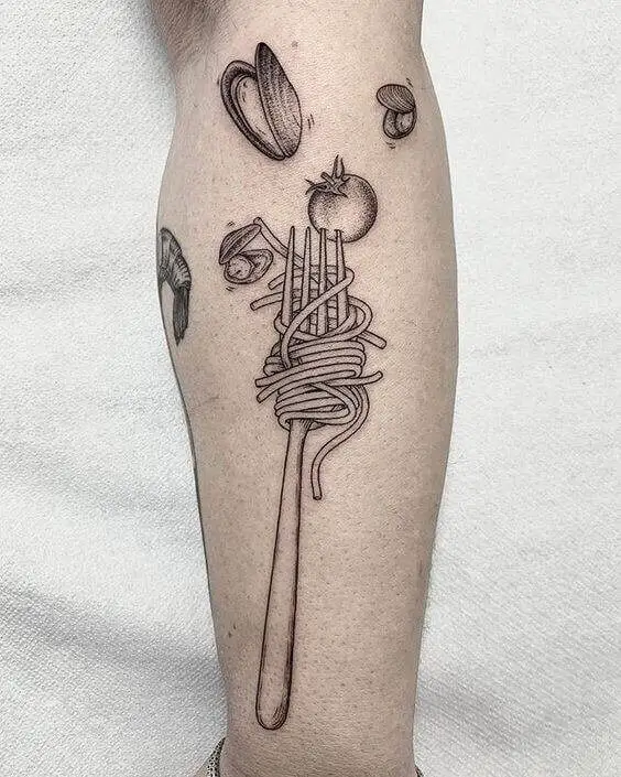 Pasta Fork Tattoo 2 Pasta Tattoos: The Most Interesting Meaning Behind This Popular Trend (2022)