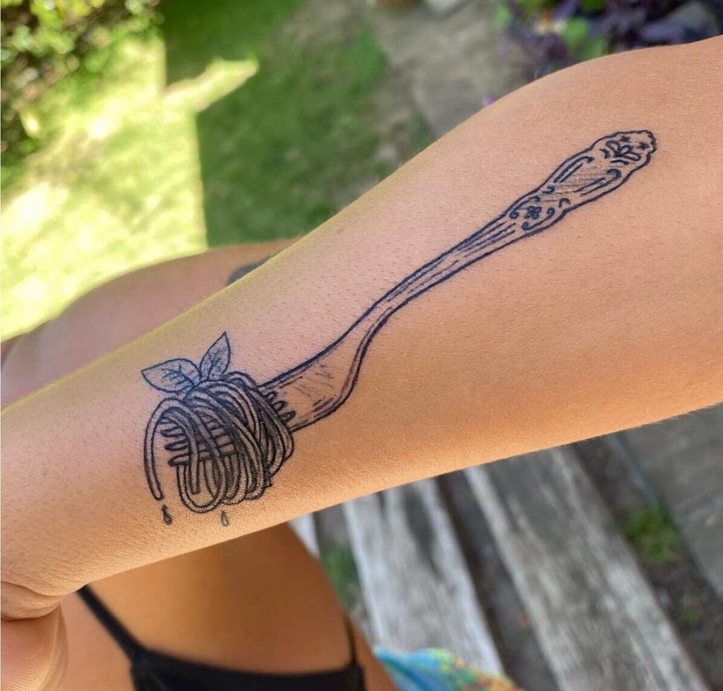 Pasta Fork Tattoo 3 Pasta Tattoos: The Most Interesting Meaning Behind This Popular Trend (2022)