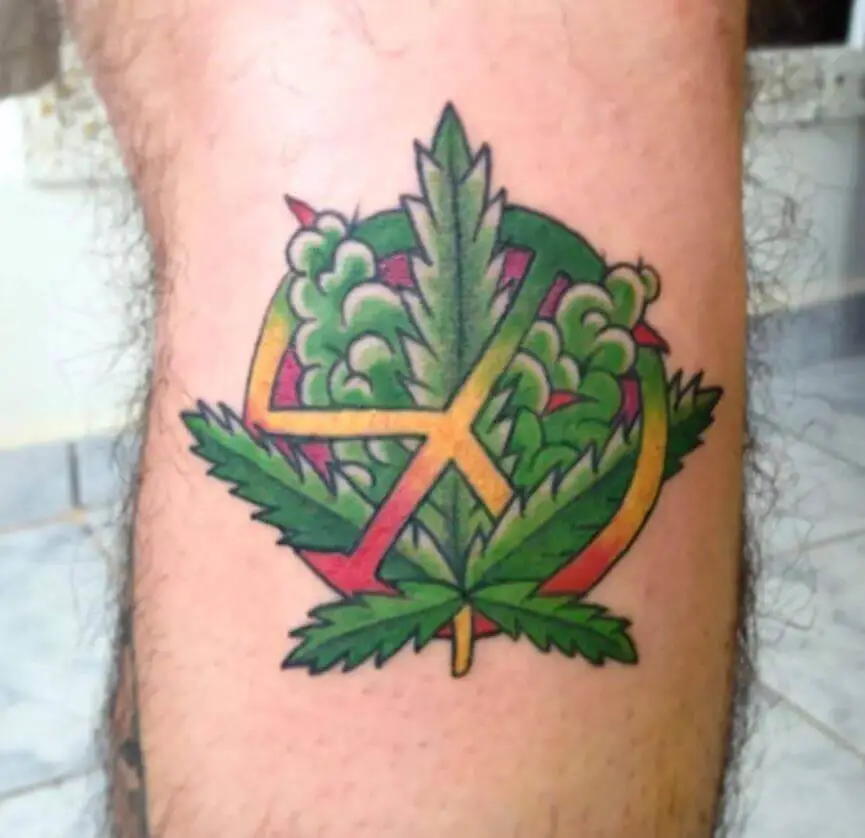 Peace Weed Tattoo 2 100+ Amazing Weed Tattoo Ideas That Will Get You High