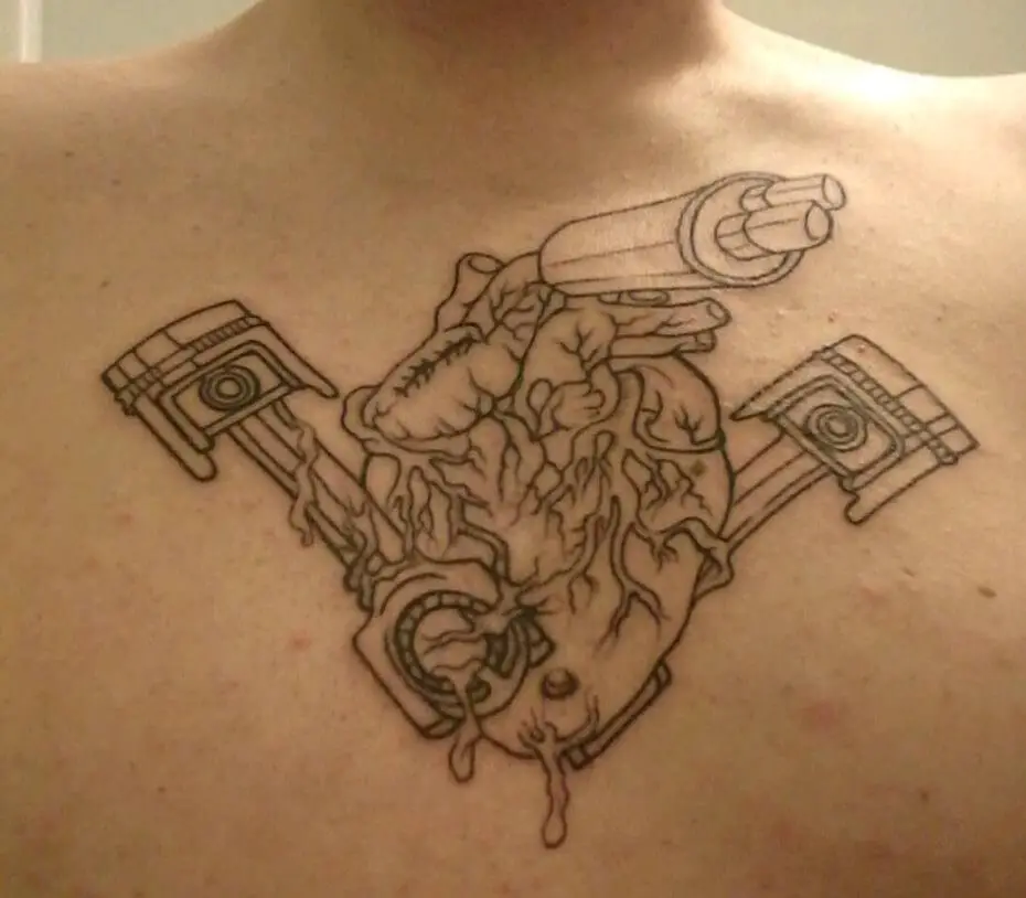 Piston Heart Tattoo 3 Piston Tattoo: Everything You Need To Know (30+ Cool Design Ideas)