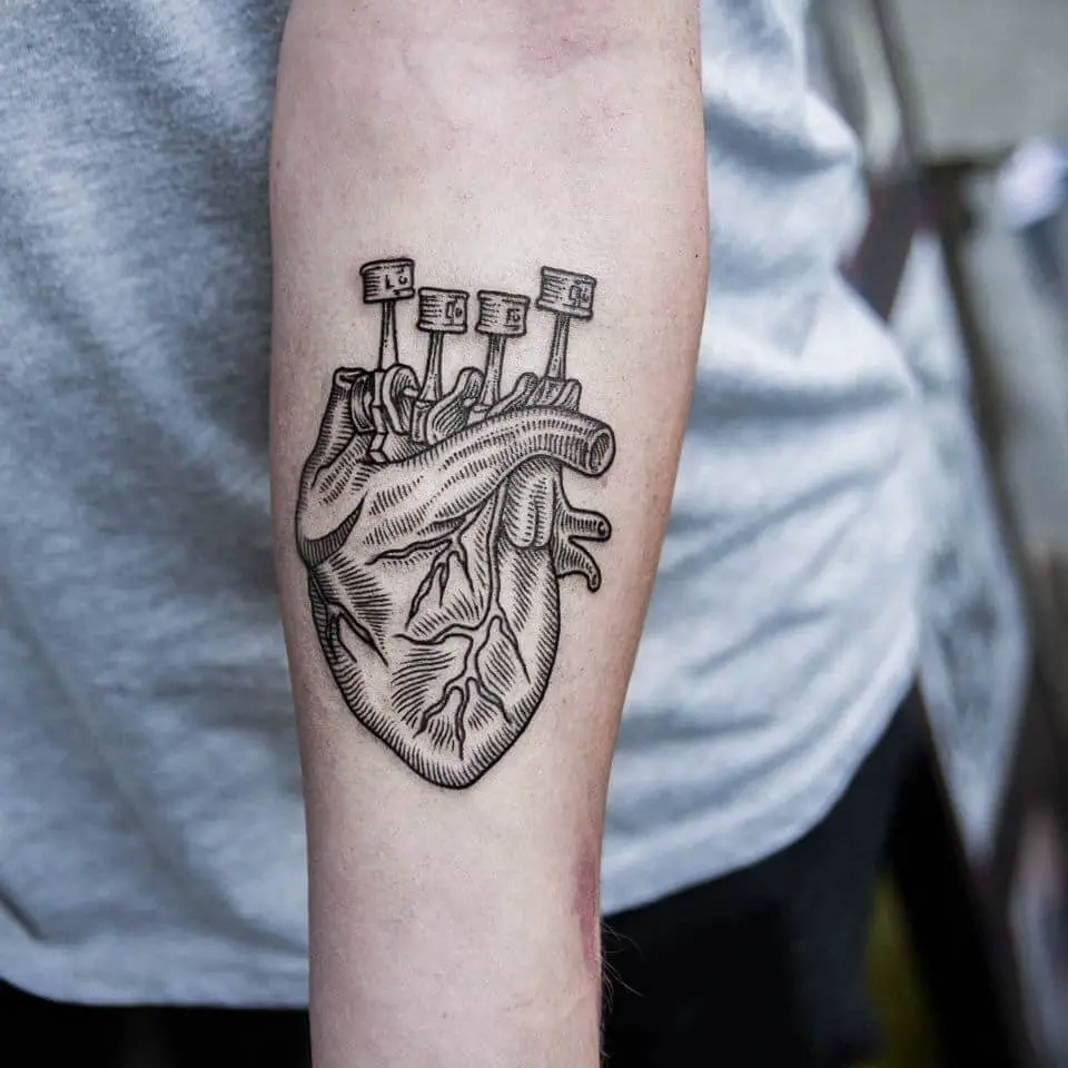 Piston Heart Tattoo 5 Piston Tattoo: Everything You Need To Know (30+ Cool Design Ideas)
