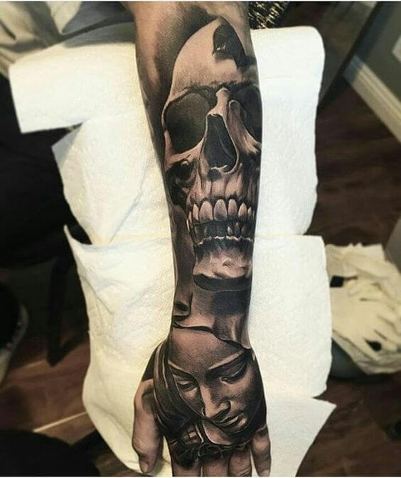 Realistic Skull Tattoo 2 61 Awesome Skull Tattoo Designs for Men and Women in 2022