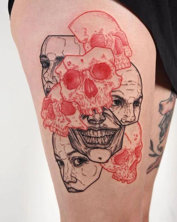 Red Skull Tattoo 2 61 Awesome Skull Tattoo Designs for Men and Women in 2022