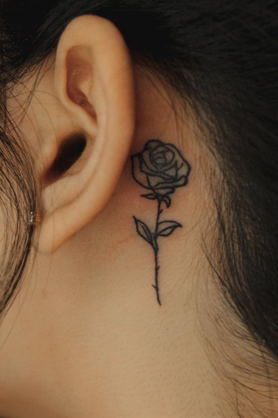 Rose Tattoo Behind Ear Top 35 Gorgeous Rose Tattoo Design Ideas in 2022