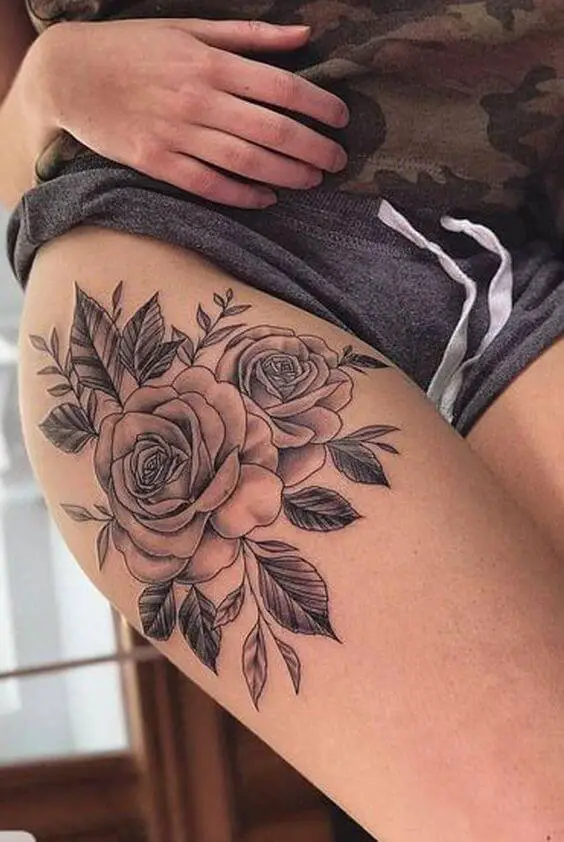 Rose Thigh Tattoo Top 35 Gorgeous Rose Tattoo Design Ideas in 2022