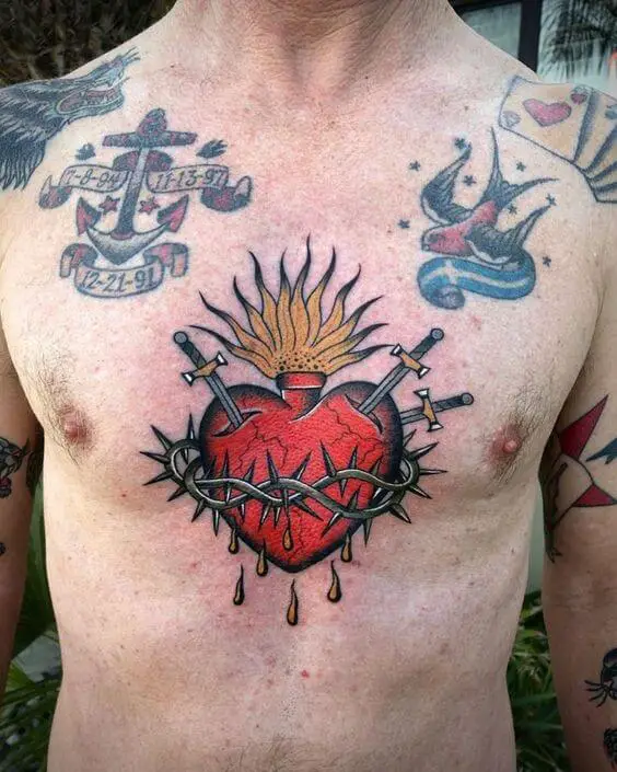Sacred Heart Of Jesus Tattoo 2 26 Beautiful Jesus Tattoo Ideas for Men in 2022
