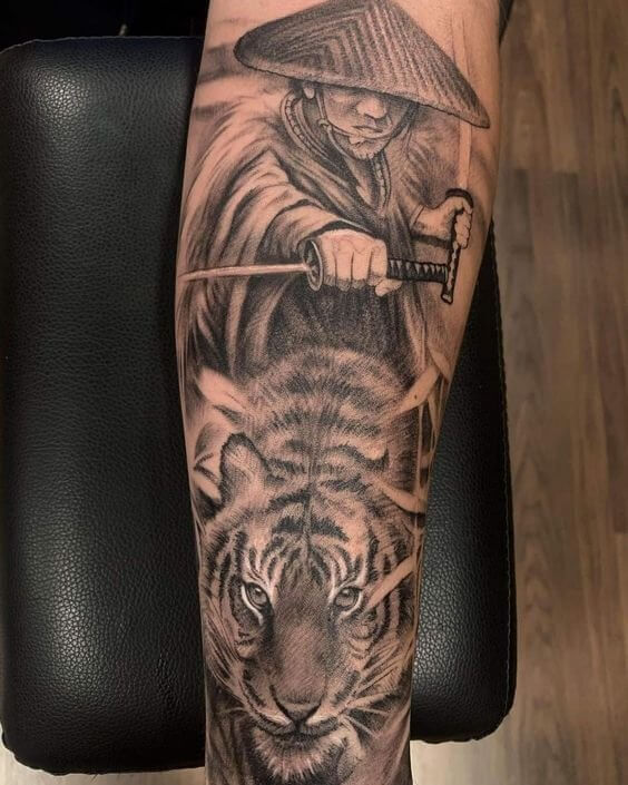 Samurai Tiger Tattoo 4 36+ Tiger Tattoo Designs for Men and Women in 2022