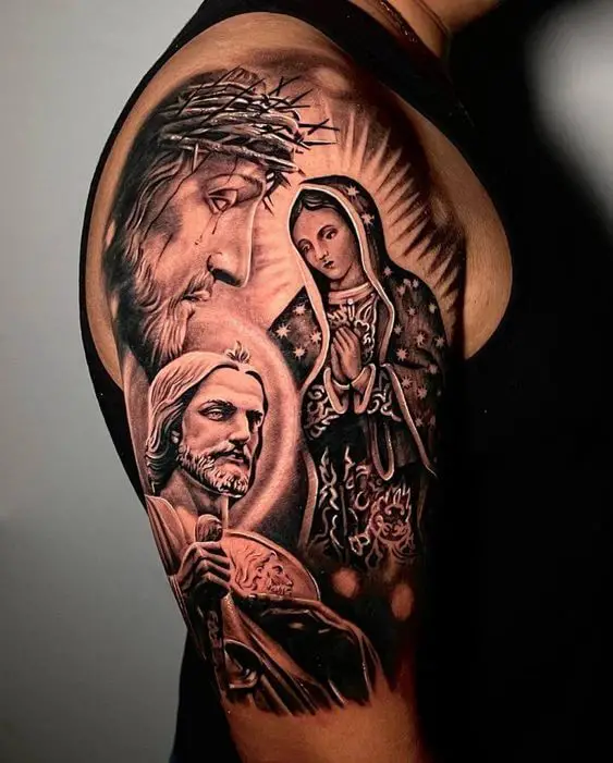 San Judas And Jesus Tattoo Top 12 Awesome San Judas Tattoo Ideas in 2022
