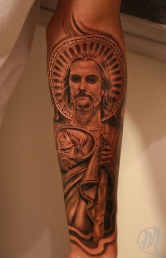 San Judas Tattoo on Arm 4 Top 12 Awesome San Judas Tattoo Ideas in 2022