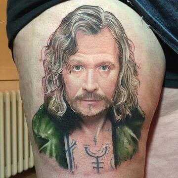 Sirius Blacks portrait tattoo 2 Sirius Black's Tattoos: Everything You Need to Know (A Complete Guide)