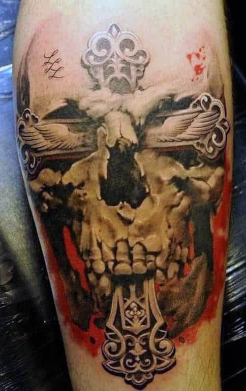 Skull And Cross Tattoo 2 61 Awesome Skull Tattoo Designs for Men and Women in 2022