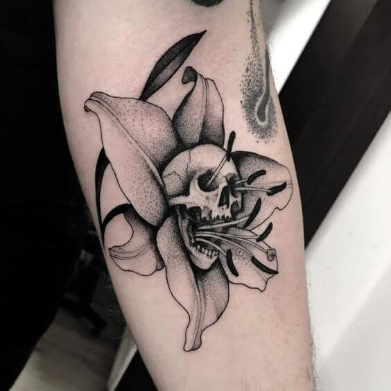 Skull Flower Tattoo 61 Awesome Skull Tattoo Designs for Men and Women in 2022