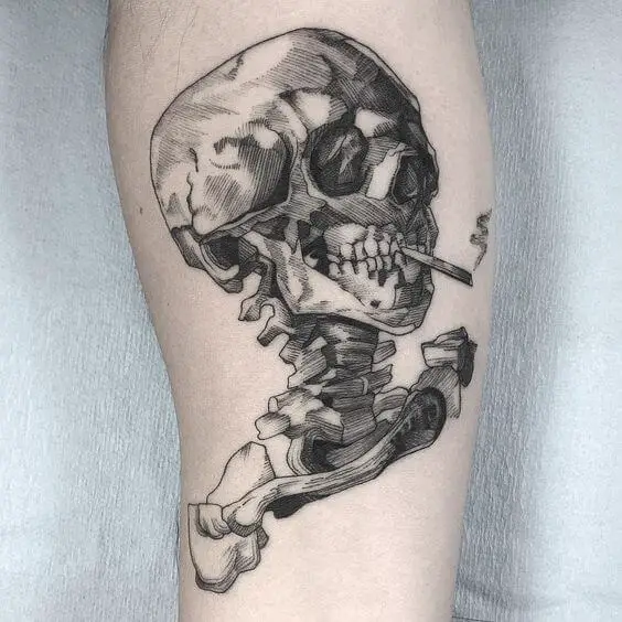 Smoking Skull Tattoo 61 Awesome Skull Tattoo Designs for Men and Women in 2022