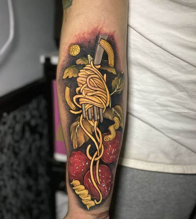 Spaghetti Meatballs Tattoo 1 Pasta Tattoos: The Most Interesting Meaning Behind This Popular Trend (2022)
