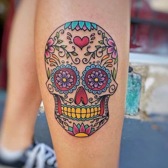 Sugar Skull Tattoo 3 61 Awesome Skull Tattoo Designs for Men and Women in 2022