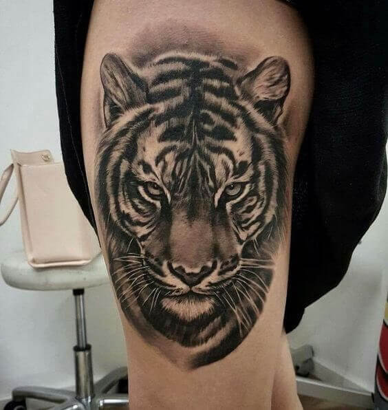 Thigh Tiger Tattoo 2 36+ Tiger Tattoo Designs for Men and Women in 2022