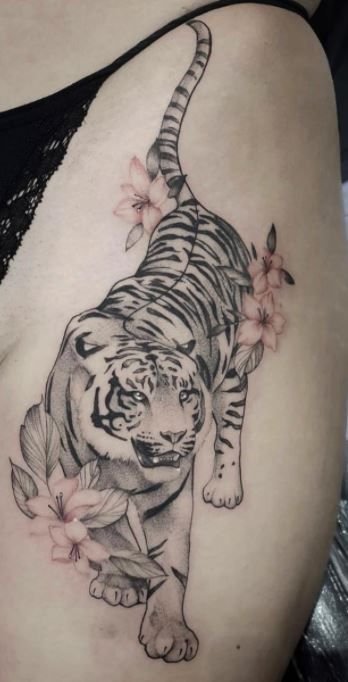 Thigh Tiger Tattoo 4 36+ Tiger Tattoo Designs for Men and Women in 2022