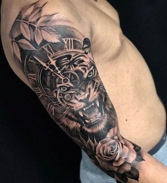 Tiger Clock Tattoo 2 36+ Tiger Tattoo Designs for Men and Women in 2022