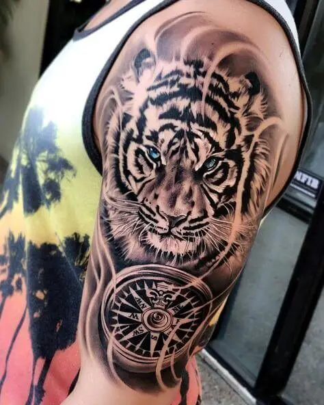 Tiger Compass Tattoo 36+ Tiger Tattoo Designs for Men and Women in 2022