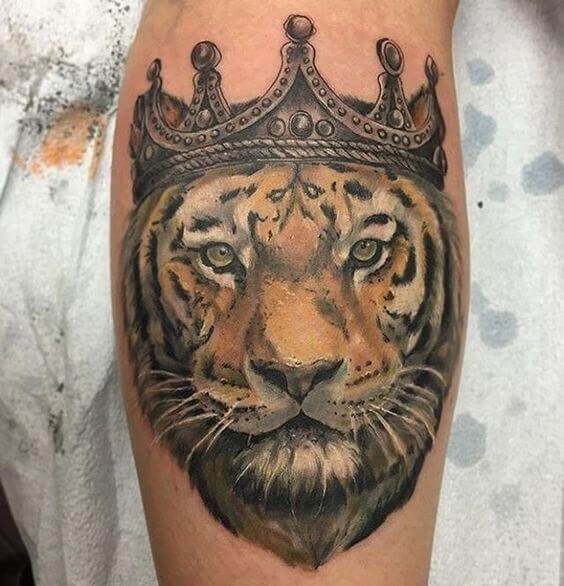 Tiger Crown Tattoo 3 36+ Tiger Tattoo Designs for Men and Women in 2022