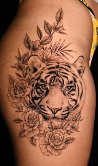 Tiger Flower Tattoo 36+ Tiger Tattoo Designs for Men and Women in 2022
