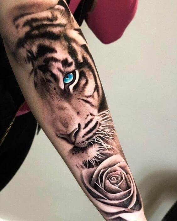 Tiger Rose Tattoo 2 36+ Tiger Tattoo Designs for Men and Women in 2022