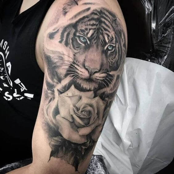 Tiger Rose Tattoo 3 36+ Tiger Tattoo Designs for Men and Women in 2022