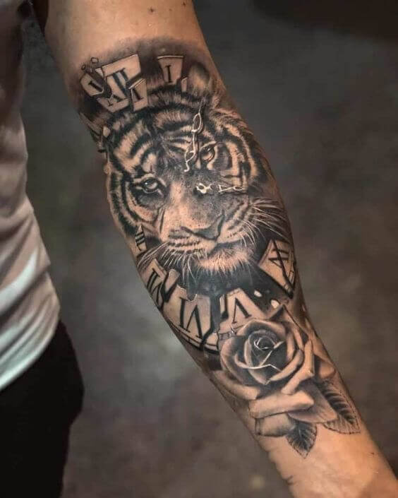 Tiger Rose Tattoo 5 36+ Tiger Tattoo Designs for Men and Women in 2022
