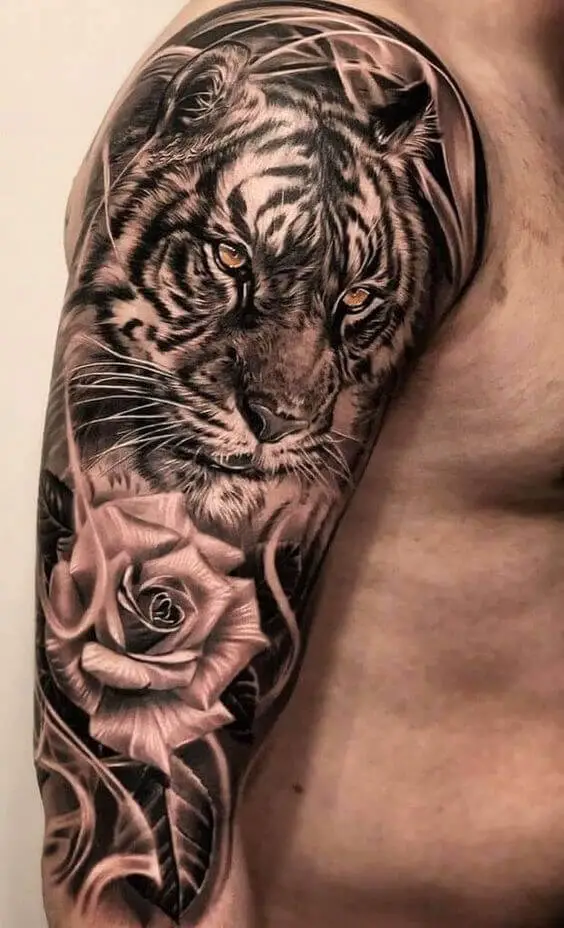 Tiger Rose Tattoo 36+ Tiger Tattoo Designs for Men and Women in 2022