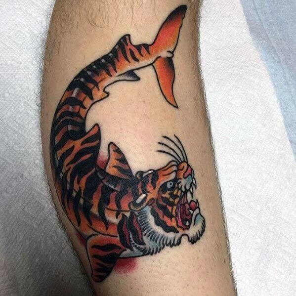 Tiger Shark Tattoo 36+ Tiger Tattoo Designs for Men and Women in 2022