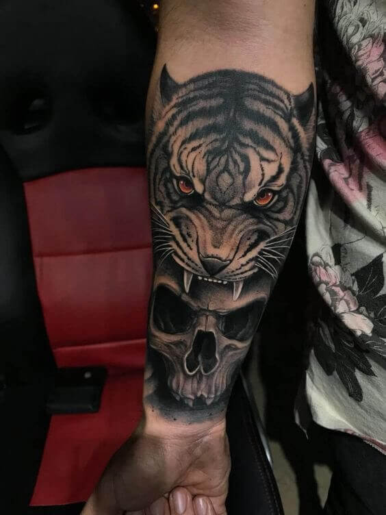 Tiger Skull Tattoo 2 36+ Tiger Tattoo Designs for Men and Women in 2022