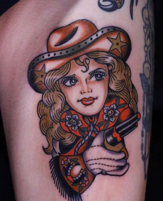 Traditional Cowgirl Tattoo 3 Traditional Tattoos (100+ Inspiration Tattoos)