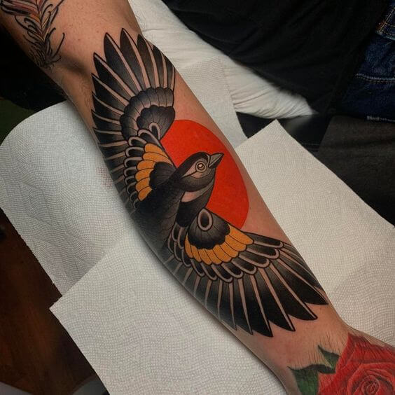 Traditional Crow Tattoo 3 Traditional Tattoos (100+ Inspiration Tattoos)