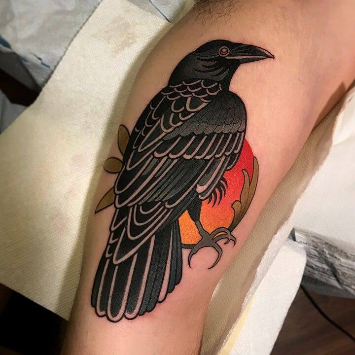 Traditional Crow Tattoo Traditional Tattoos (100+ Inspiration Tattoos)