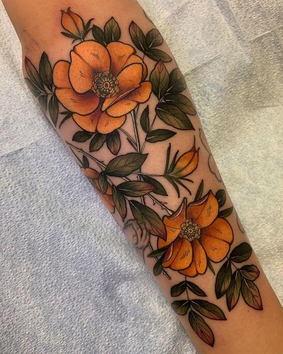 Traditional Flower Tattoo 2 Traditional Tattoos (100+ Inspiration Tattoos)