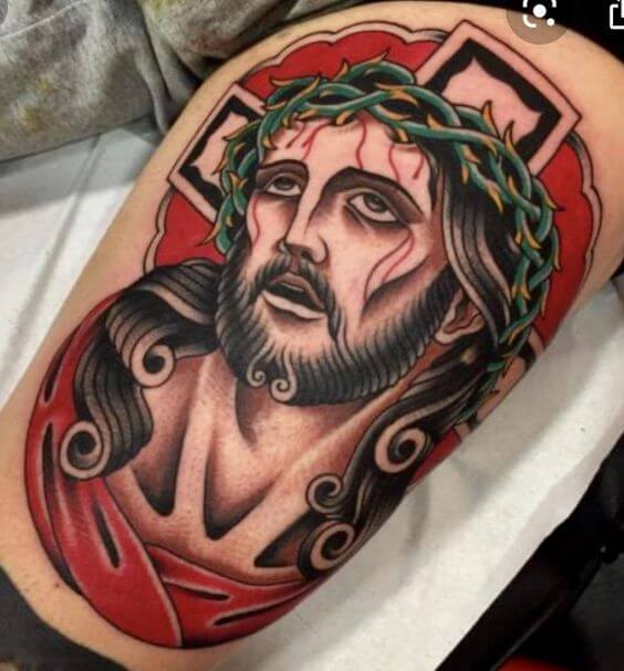 Traditional Jesus Tattoo 26 Beautiful Jesus Tattoo Ideas for Men in 2022