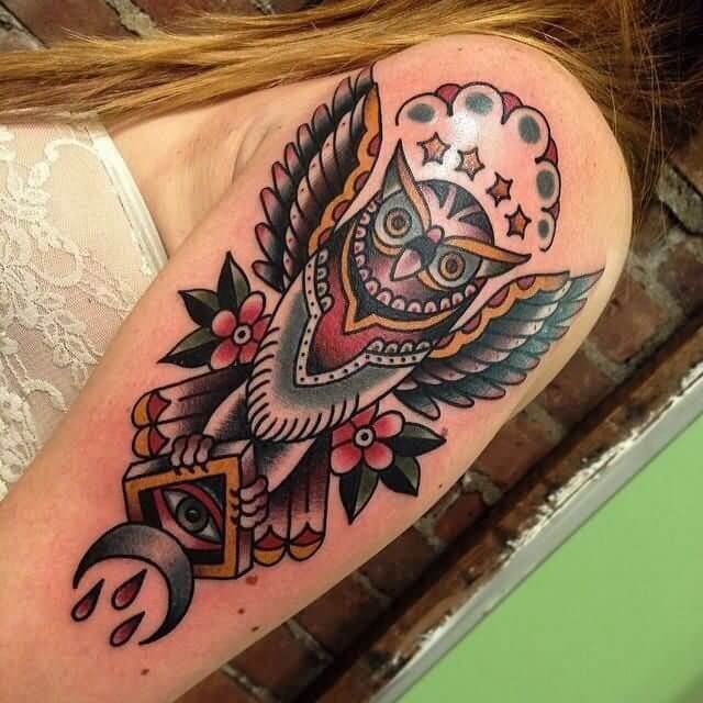 Traditional Owl Tattoo 4 Traditional Tattoos (100+ Inspiration Tattoos)