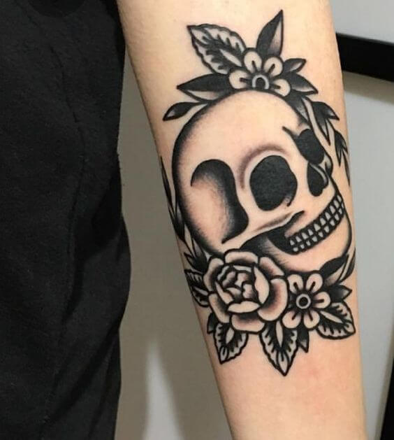 Traditional Skull Tattoo 1 61 Awesome Skull Tattoo Designs for Men and Women in 2022