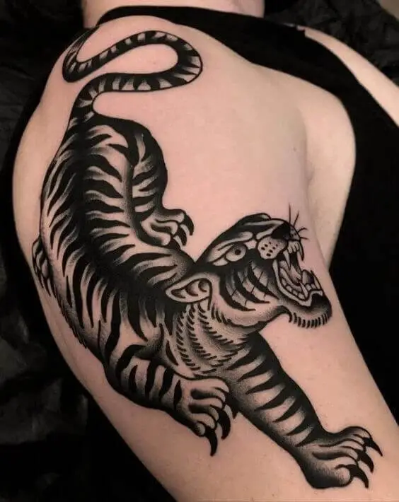 Traditional Tiger Tattoo 4 36+ Tiger Tattoo Designs for Men and Women in 2022