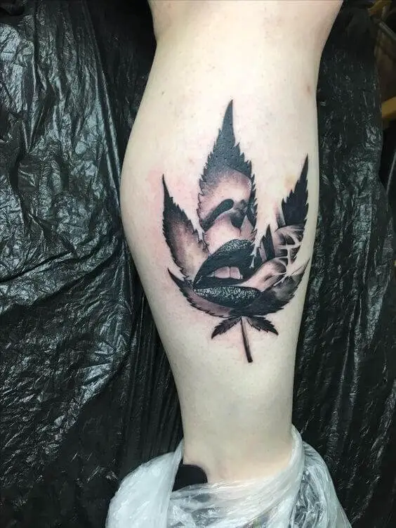 Weed Lips Tattoo 5 100+ Amazing Weed Tattoo Ideas That Will Get You High